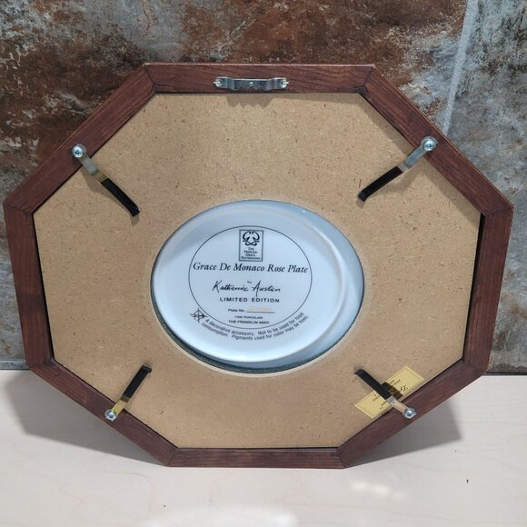 Framed Grace De Monaco Rose Decorative Plate Katherine Austen Wall Hanging Decor - Picture 4 of 13